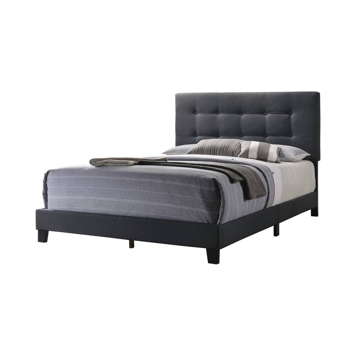 Mapes Tufted Upholstered Queen Bed Charcoal