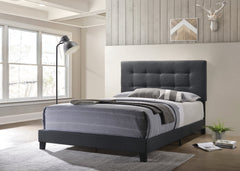 Mapes Tufted Upholstered Queen Bed Charcoal