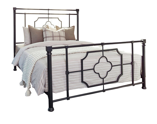 Paskay Eastern King Metal Panel Bed Matte Black