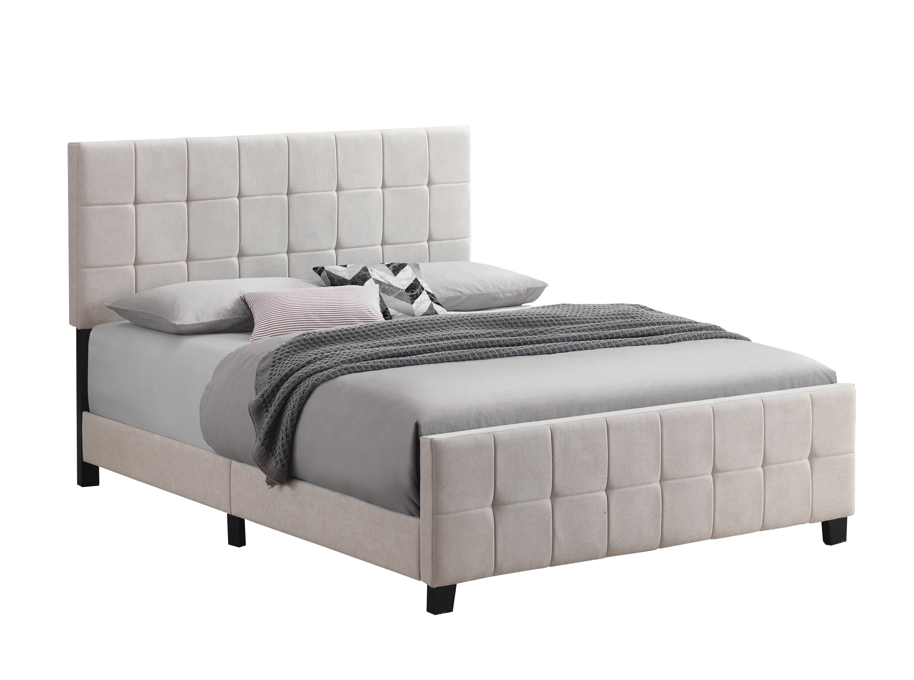 Fairfield Queen Upholstered Panel Bed Beige