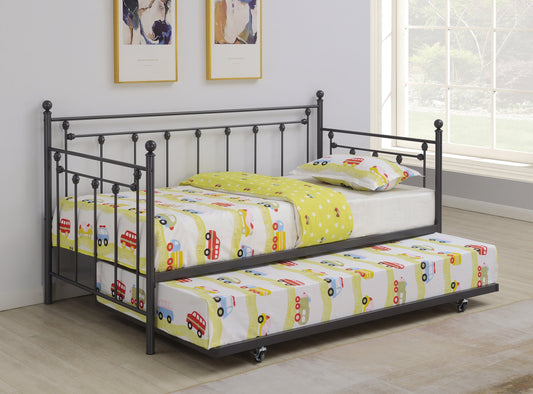 Nocus Spindle Metal Twin Daybed with Trundle