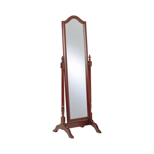 Cabot Rectangular Cheval Mirror with Arched Top Merlot