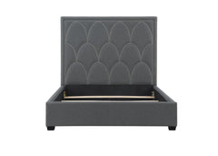 Bowfield Upholstered Bed with Nailhead Trim Charcoal