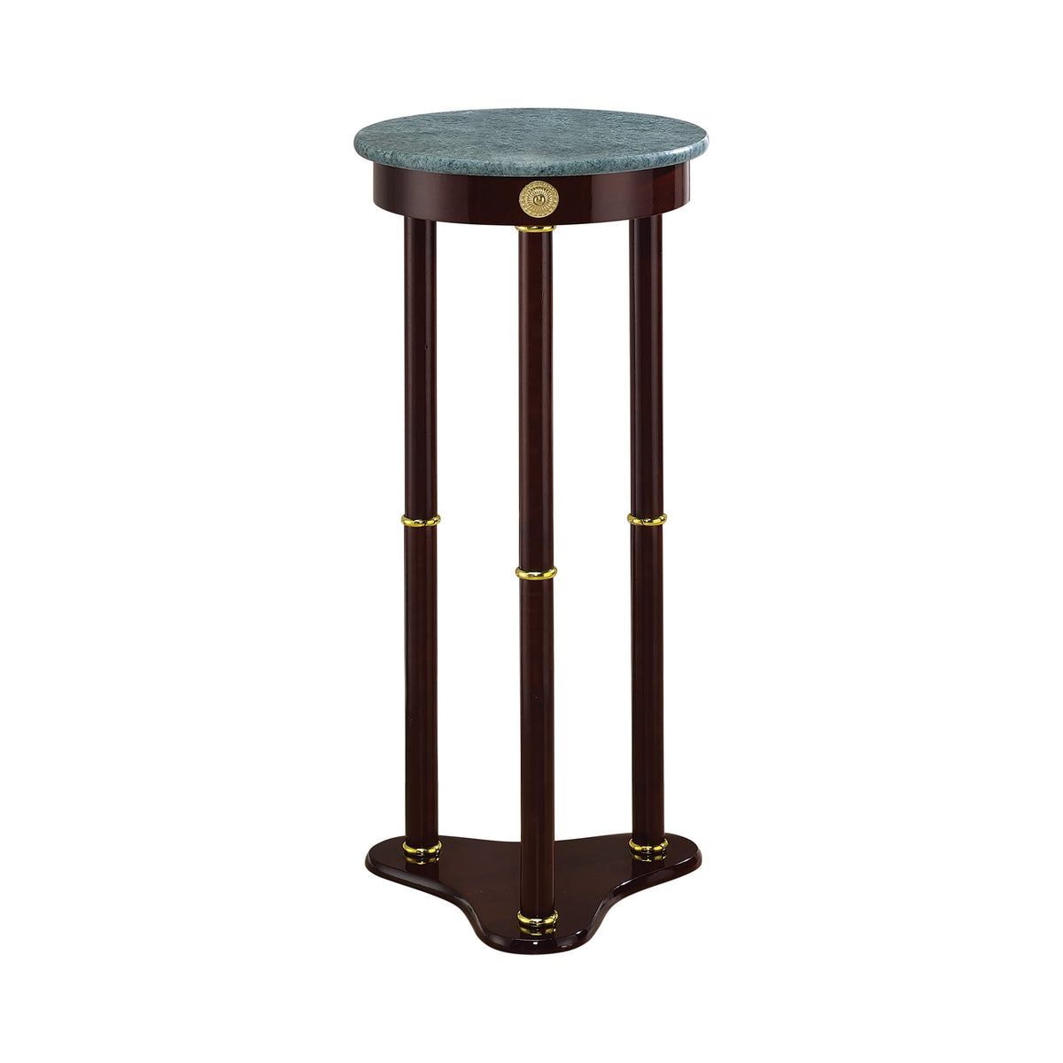 Edie Round Marble Top Accent Table Merlot