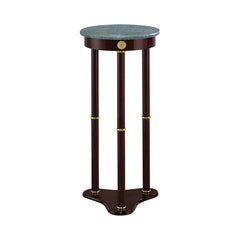 Edie Round Marble Top Accent Table Merlot