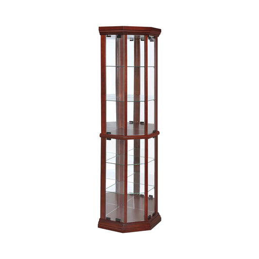 Appledale 6-shelf Corner Curio Cabinet Medium Brown