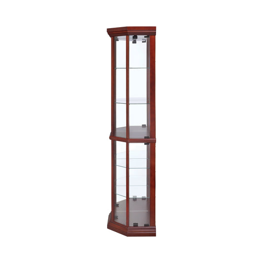 Appledale 6-shelf Corner Curio Cabinet Medium Brown