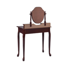 Minnette 2-piece Vanity Set with Upholstered Stool Brown Red