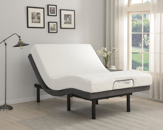 Negan California King Adjustable Bed Base Grey and Black