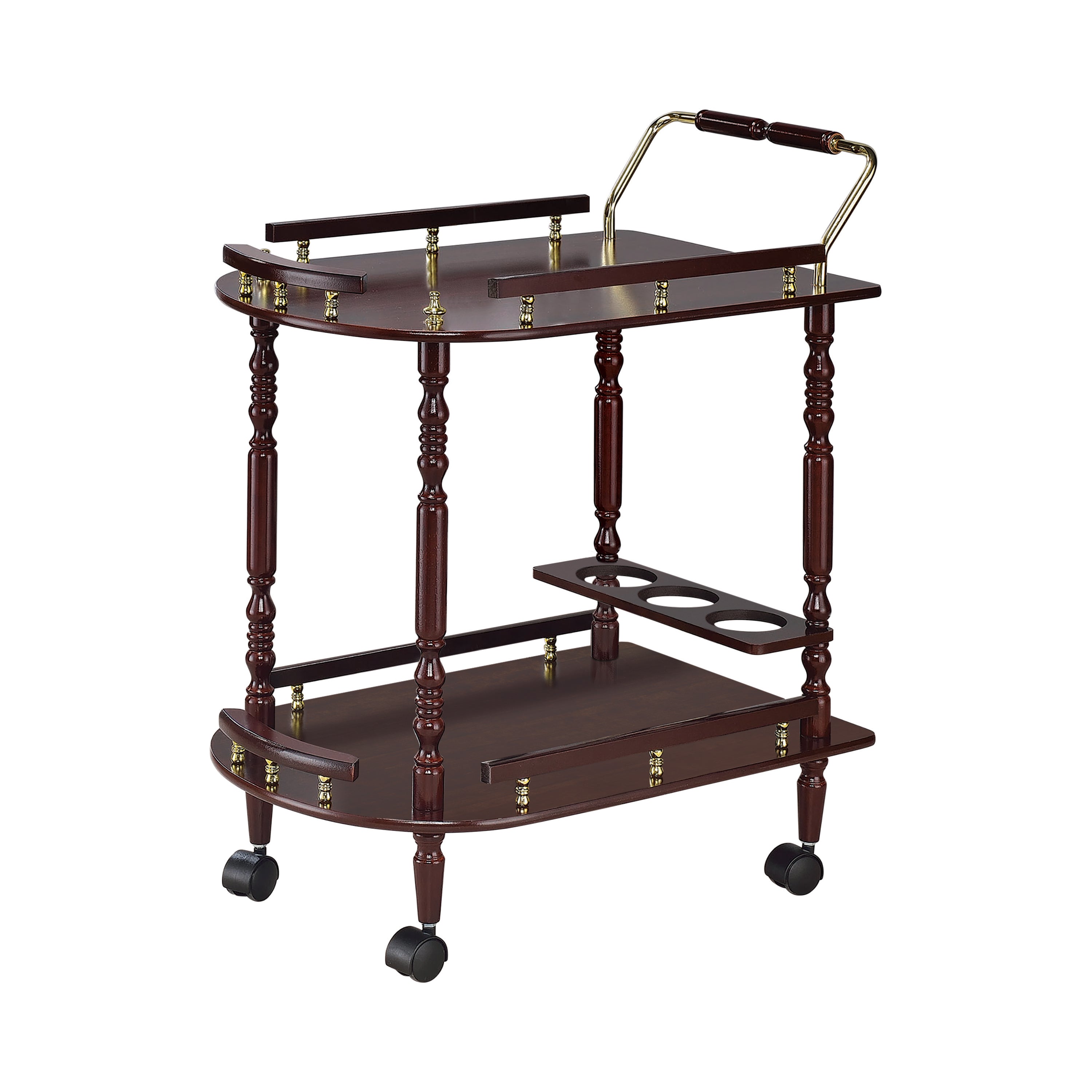 Palmer 2-tier Serving Cart Merlot and Brass