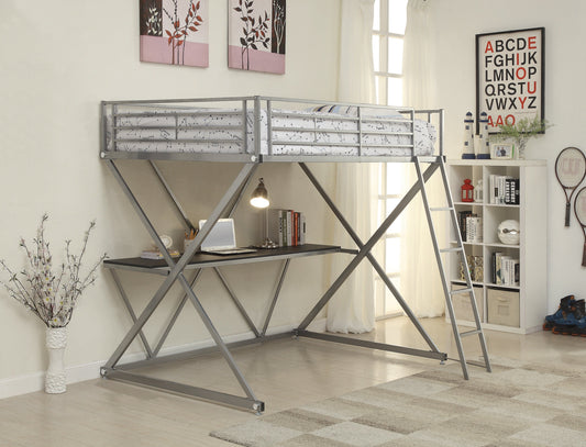 Hyde Full Workstation Loft Bed Silver