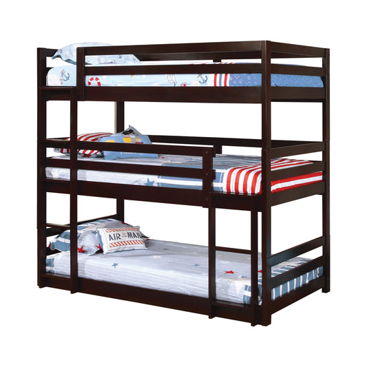 Sandler Twin Triple Bunk Bed Cappuccino