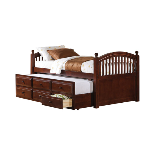 Norwood Twin Captains Bed with Trundle and Drawers Chestnut