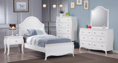 Dominique Full Panel Bed White