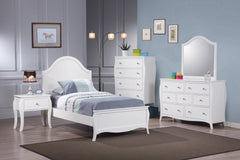 Dominique Twin Panel Bed White