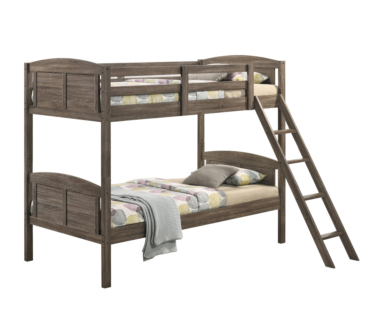 Flynn Twin over Twin Bunk Bed Weathered Brown