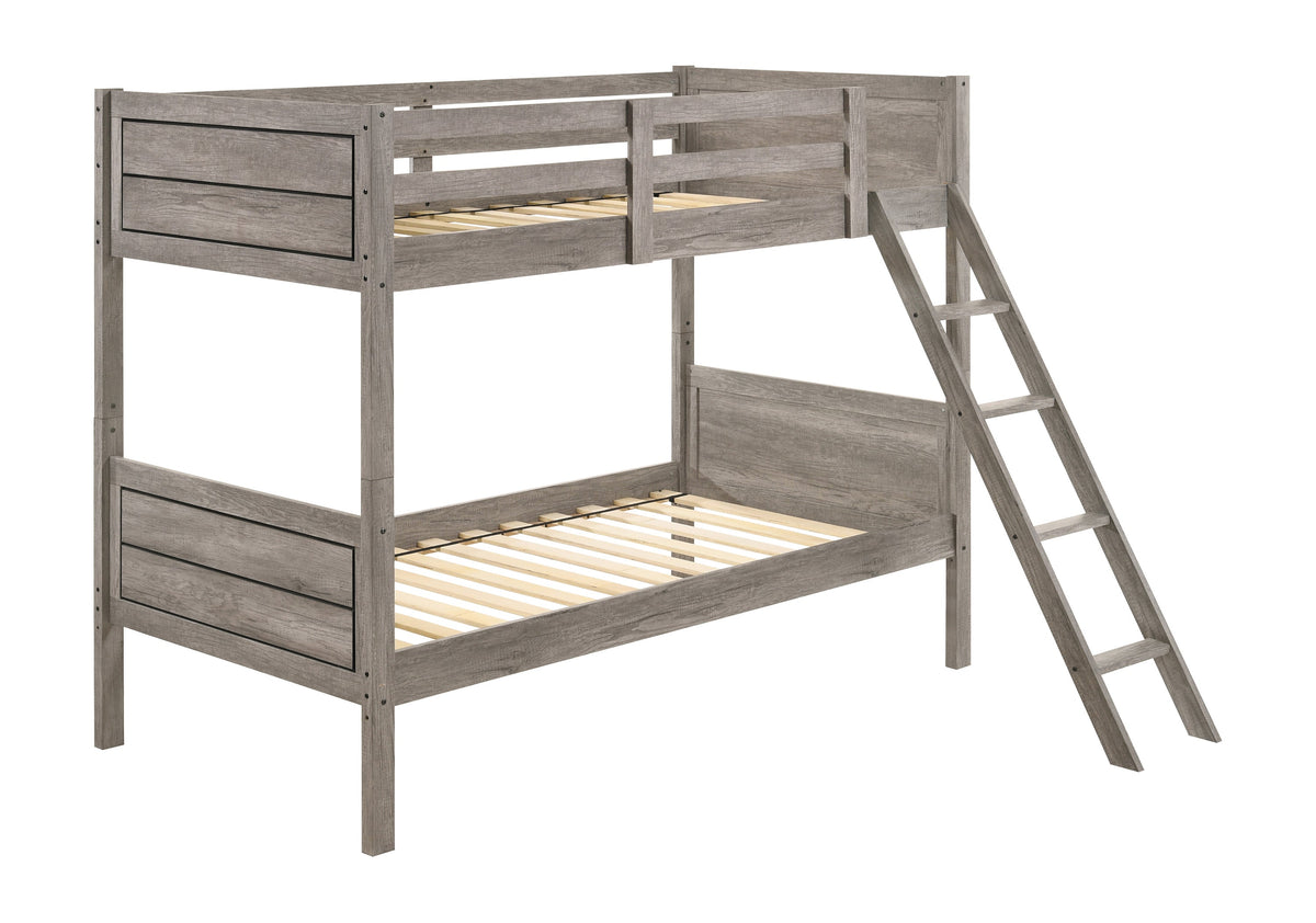 Ryder Twin over Twin Bunk Bed Weathered Taupe