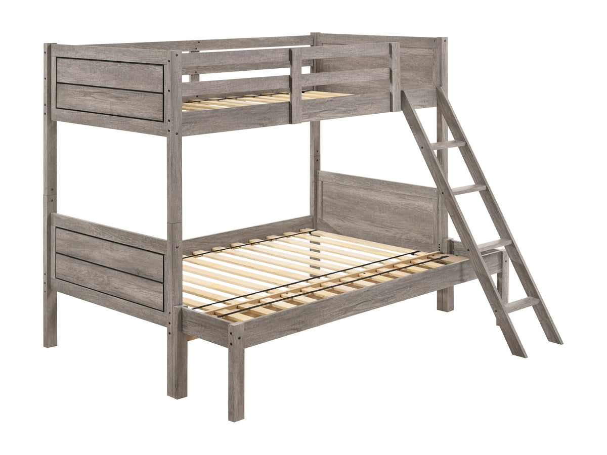 Ryder Twin over Full Bunk Bed Weathered Taupe