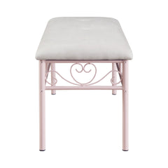 Massi Tufted Upholstered Bench Powder Pink