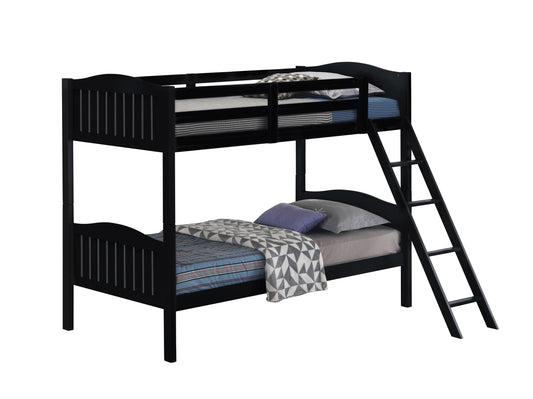 Littleton Twin/Twin Bunk Bed with Ladder Black