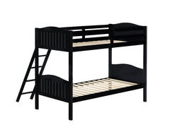 Littleton Twin/Twin Bunk Bed with Ladder Black