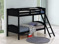 Littleton Twin/Twin Bunk Bed with Ladder Black