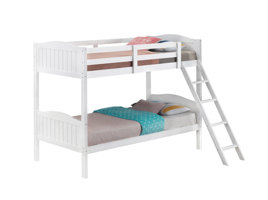 Littleton Twin/Twin Bunk Bed with Ladder White