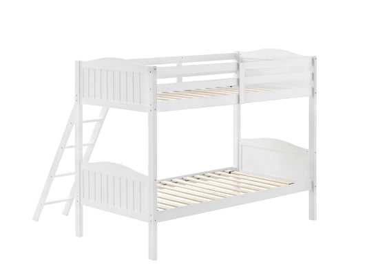 Littleton Twin/Twin Bunk Bed with Ladder White