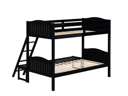 Littleton Twin/Full Bunk Bed with Ladder Black
