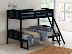 Littleton Twin/Full Bunk Bed with Ladder Black