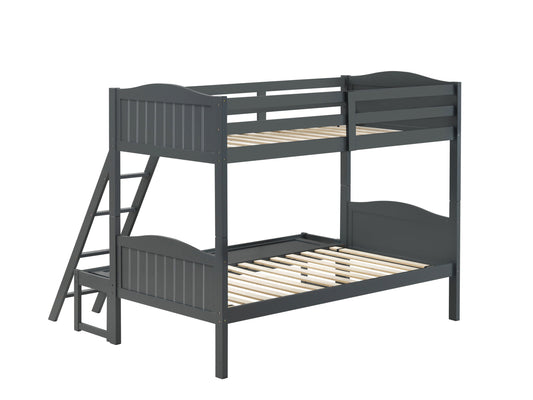 Littleton Twin/Full Bunk Bed with Ladder Grey