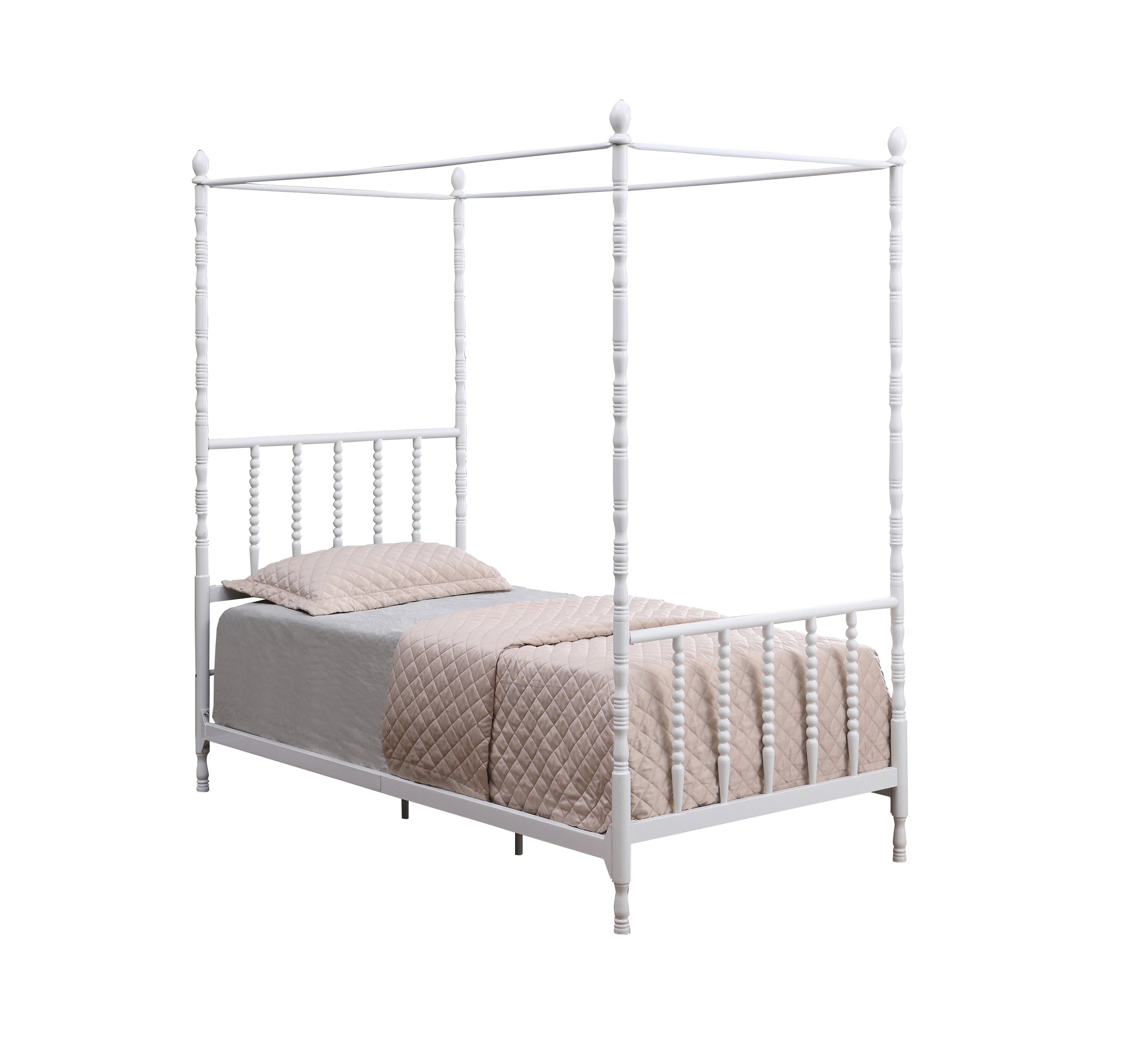 Betony Twin Canopy Bed White