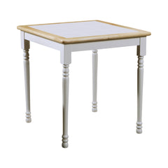 Carlene Square Top Dining Table Natural Brown and White