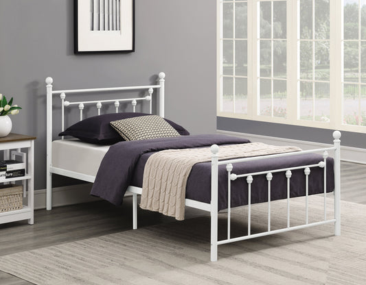 Canon Metal Slatted Headboard Platform Bed