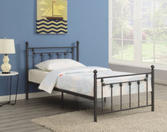 Canon Metal Slatted Headboard Platform Bed