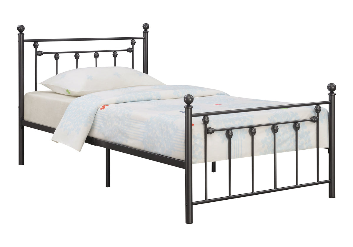 Canon Metal Slatted Headboard Platform Bed