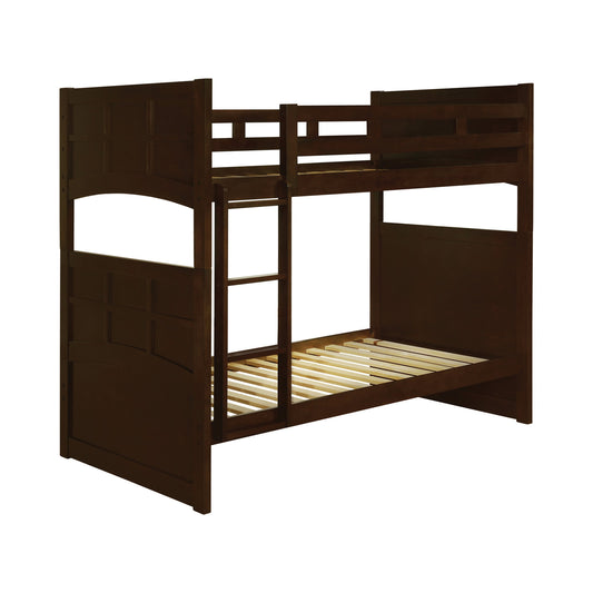 Jasper Twin over Twin Bunk Bed with Ladder Cappuccino