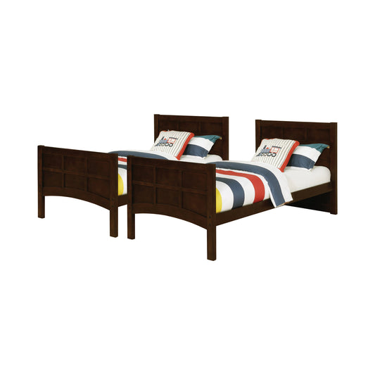 Jasper Twin over Twin Bunk Bed with Ladder Cappuccino