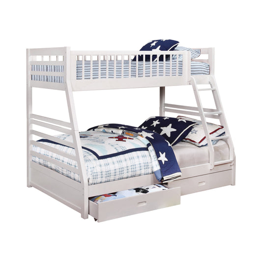 Ashton Twin over Full 2-drawer Bunk Bed White