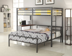 Fisher 2-piece Metal Workstation Loft Bed Set Gunmetal