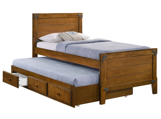 Granger Twin Captains Bed with Trundle Rustic Honey