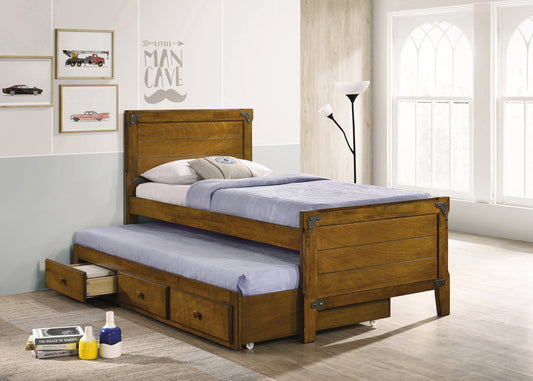 Granger Twin Captains Bed with Trundle Rustic Honey