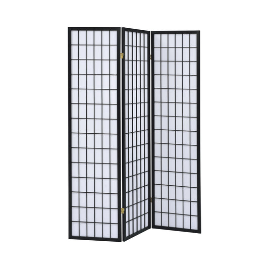 Carrie 3-panel Folding Screen Black and White