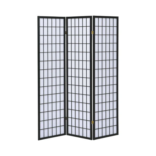 Carrie 3-panel Folding Screen Black and White