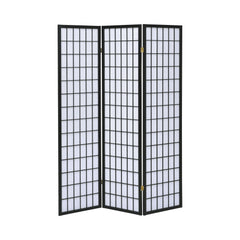 Carrie 3-panel Folding Screen Black and White