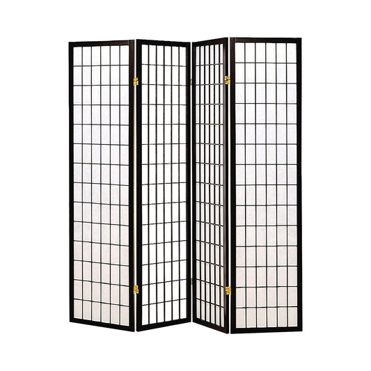 Roberto 4-panel Folding Screen Black and White