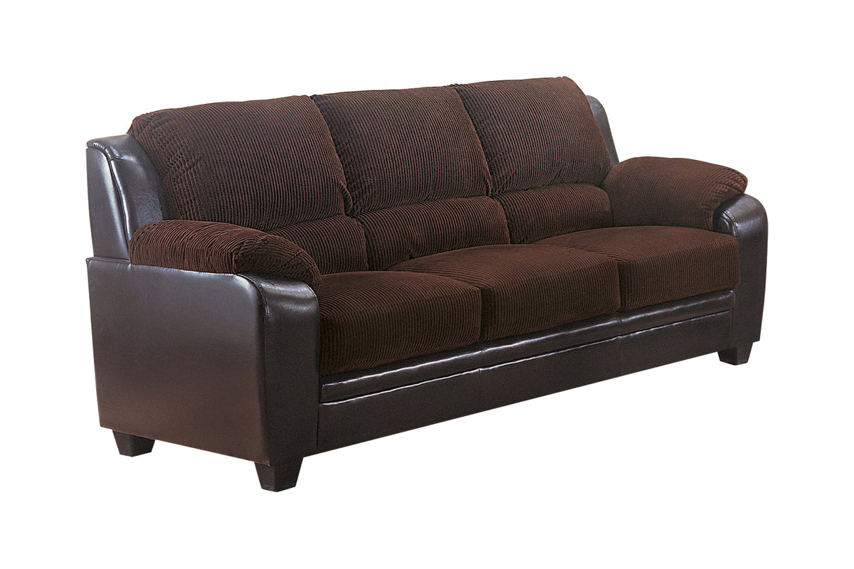 Monika Upholstered Stationary Sofa Chocolate