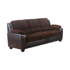 Monika Upholstered Stationary Sofa Chocolate