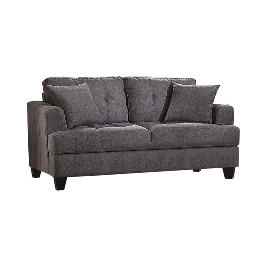 Samuel Tufted Loveseat Charcoal