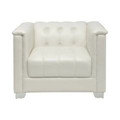 Chaviano Tufted Upholstered Sofa Pearl White